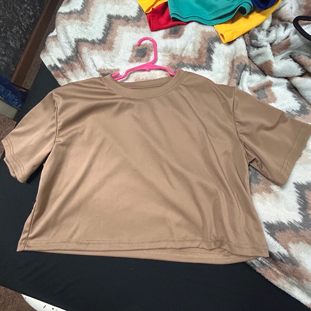 SHEIN Tan Crop Top